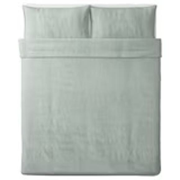 Ikea BERGPALM Duvet Cover Pillowcases Green Stripe Full Queen NEW NWT - Picture 1 of 6